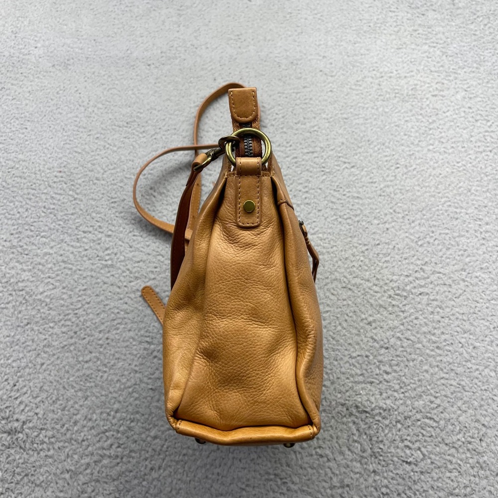 American Leather Co. warm tan leather shade Holton Crossbody Handbag Purse Bag - Picture 9 of 15